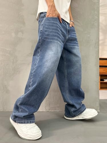 Image of Lymio Jeans for Men | Baggy Jeans for Men | Wide Leg Loose Fit Casual Streetwear Denim Pants (LU-70-71)