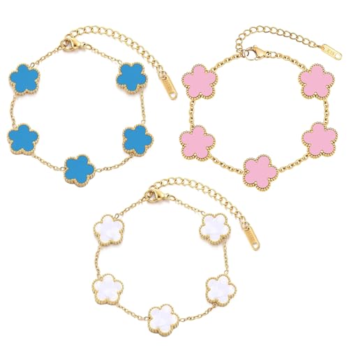 TENGWA Plaqué 18K Bracelet 3 Pièces Bijoux Bracelet Trefle...