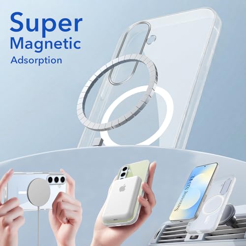 Image of Jkobi Lifetime Anti-Yellow MagSafe Compatible Clear Back Cover Case for Samsung Galaxy S25 FE (Sleek Hard Crystal | Shockproof and Camera Protection)