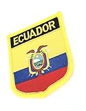 Ecuador Südamerika-Flagge, zum Aufbügeln, bestickter Stoff, 1 Stück