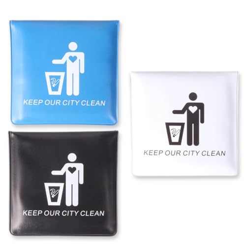 OUDQFCJ 3 piezas Cenicero Portátil de Bolsillo, Mini Cenicero para Cigarrillos, Sin Olor, Ignífugo, Reutilizable, Compacto, Ideal para Fumadores, Actividades al Aire Libre y Viajes