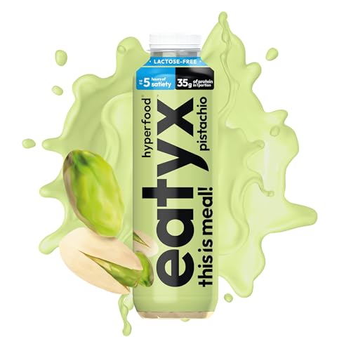eatyx Trinkmahlzeit - Pistazien 6x500 ml - Laktosefrei - 35g Protein 24 Vitamine 9g Ballaststoffe glutenfrei - Vollwertiger Protein Shake - Mahlzeitenersatz für unterwegs