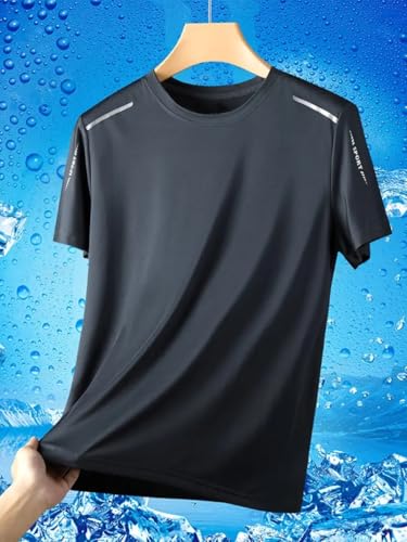 Quick Dry Ice Silk Athletic T-Shirts for Men, Athletic Short Sleeve Moisture Wicking Tee for Running,Training （1 Piece）3