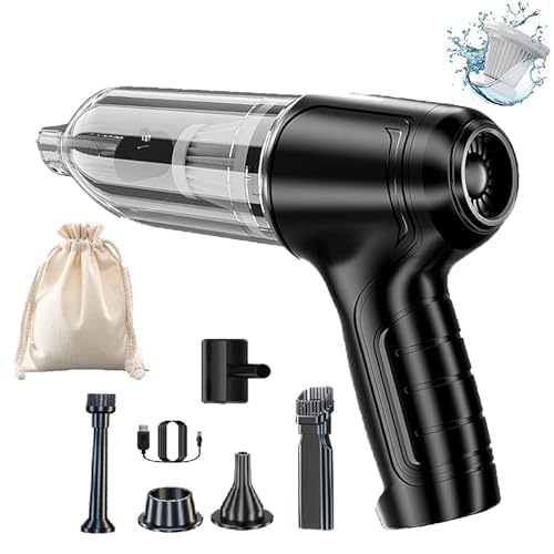 hwqsad Vacuum,Wireless Handheld Car Vacuum Cleaner, Wet Dry Vacuum Cleaner Cordless,Strong Suction, Low Noise,for Car,Office and Home Cleaning (Black)