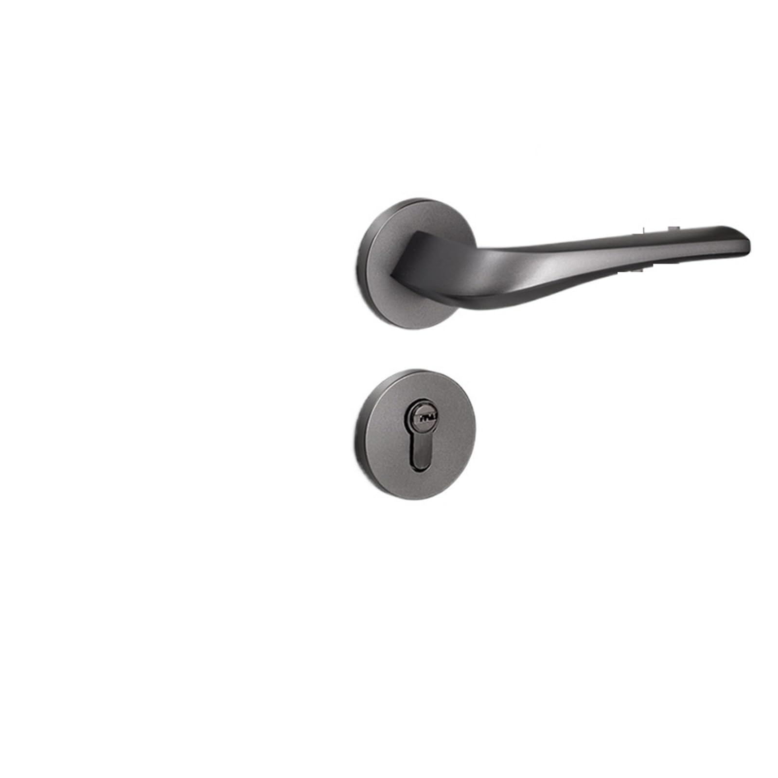 Gray Door Lock Indoor Bedroom Bathroom Wooden Handle Simple Split Magnetic Silent(D Type Silent Door Lock)