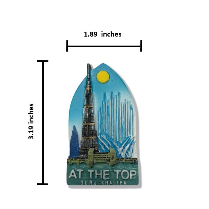 Calamita Da Frigorifero 3D Burj Khalifa, Dubai, Souvenir In Resina Fatto A Mano, 8,5 X 4,5 Cm, Nero