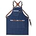 WQYH Jeans Lange Schürze Lederband Cafe Grill Koch Uniform Barber Florist Zimmermann Maler Schürze S blau