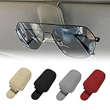 YHNNH 2 Stück Brillenhalter, für Maserati Levante 2016 2017 2018 2019 2020 2021 2022 Sonnenbrillenhalter Auto Magnetischer Leder Brillenhalter Clip Auto Sonnenblende,C/Grey