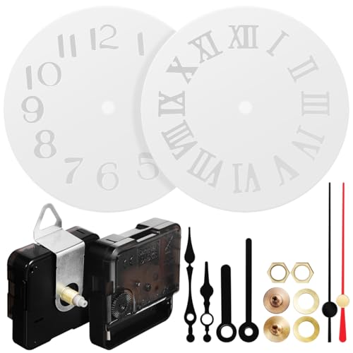 POPETPOP 2 Sätze Uhrwerk Ersatzset Silikonformen für Epoxidharz DIY Uhr Reparatur Kit Zeiger und Langlebig Praktisch zum Selbermachen von Wanduhr Dekoration