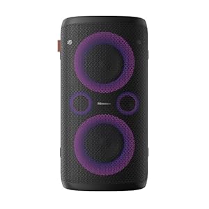 Hisense Ultimate Wireless Outdoor/Indoor Party Speaker with subwoofer, 2.0CH, 300W, IPX4 Waterproof,15 Hour Long-Lasting Battery, Bluetooth5.0, DJ and Karaoke Mode (HP100)