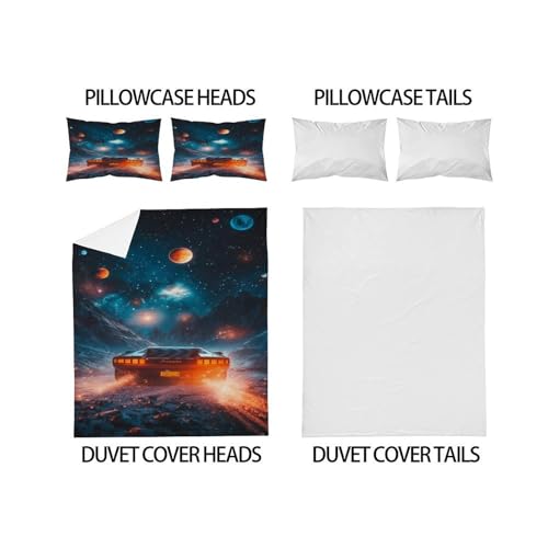 Housse de couette sci fi finitions soignées ensemble de lit double en microfibre - 4