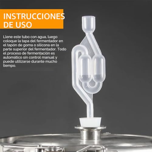 Miniatura 4 de Rebanky 5 Piezas Tubo De Fermentación Válvula De Fermentación Vino Bloqueo De Aire De Fermentación Airlock Para Alcohol Para La Fermentación Del Vino Y Cerveza Casa