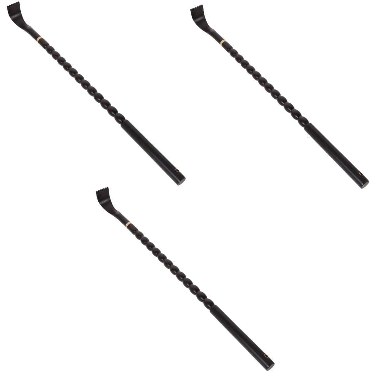 3 Piezas cosquillas rascador de espalda para largo rascadores herramientas de masaje raspador herramienta para rascarse la espalda rascador de espalda doméstico ébano Negro