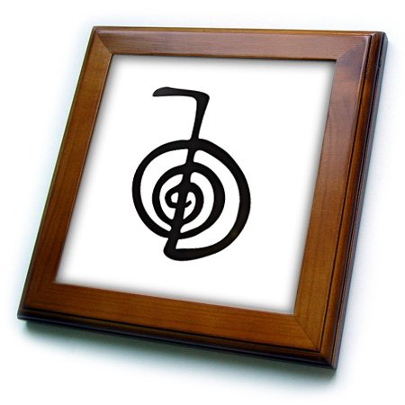 3dRose ft_154526_1 Reiki Power Symbol Cho Ku Rei Choku Rei for Protection Cleaning Clearing Energy or Boosting Healing Framed Tile, 8 by 8