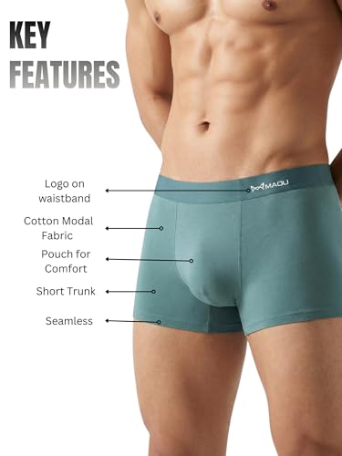 Image of MAOU Men's Premium Cotton Modal Boxer Briefs | Ultra-Soft Stretch Fabric with 5% Spandex | Moisture-Wicking, Breathable, No Ride-Up Underwear for Daily Comfort (M-XL)