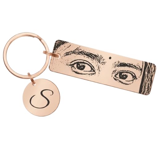 Customized Keychains for Eyes and Text Message – Durable Personalized Metal Key Ring for Men & Women | Gift for Him & Her (Rose Gold, Round)-image-18