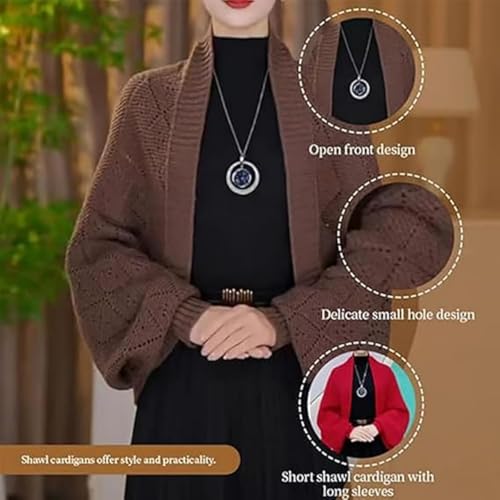 Women's Knitted Shawl Coat - Lightweight Slouchy Hollow Out Open Front Cardigan, Casual Cover-up Wrap for Beach & Everyday3