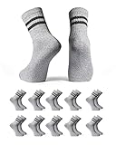 Basic Treasure Tennissocken, 20-Paar, Sportsocken, soft Baumwolle, Grau, Herren und Damen, unisex, Freizeit Sport (43/46, Grey)