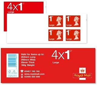 4 x Large Letter 1st Class First Class Stamps Royal Mail (design may vary)