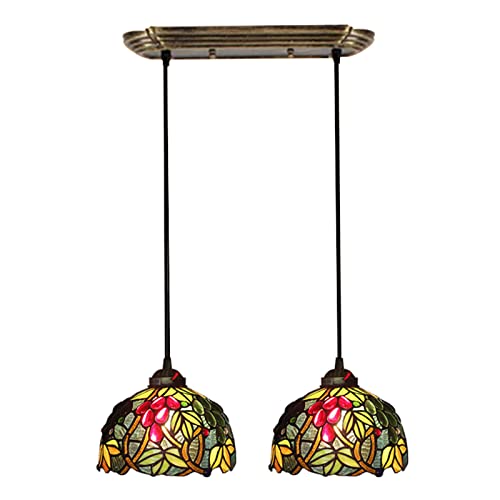 Luminaire pendant de raisin en vitrail 8 pouces pour salle à manger vintage