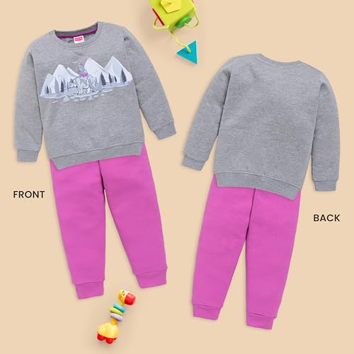 Image of LuvLap Baby Girls Full Sleeve Sweatshirt & Pyjama Set