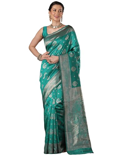 Image of AKHILAM Women's Kanjivaram Woven Soft Silk Saree With Blouse Piece
