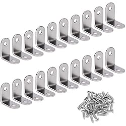 Angulos Para Estanterias Soporte de Esquina 90 Grados Soporte de ángulo de Acero Inoxidable en Forma de L 20 Piezas Corner Brace con Tornillos 30*30mm