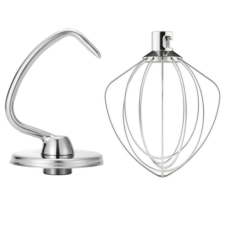 SHIPLORD® Tilt-Head Stand Mixer Attachments: Wire Whip & Dough Hook for 4.5-5 Qt Mixers - Effortless Baking & Kneading