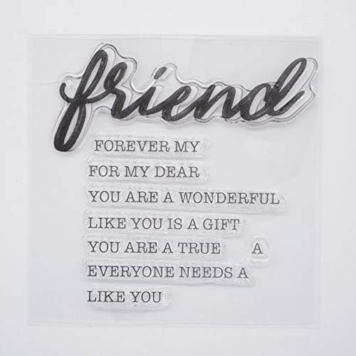 Miniatura 4 de Welcome to Joyful - Juego de 4 sellos transparentes para decoración de tarjetas y álbumes de recortes, 4 unidades, con texto en inglés Hello Happy