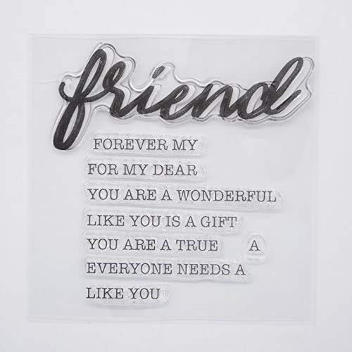 Welcome to Joyful 4pcs/Set Hello Happy Hugs Friend Sentiment Background Clear Stamp for Card Making Decoration and Scrapbooking 11x16cm