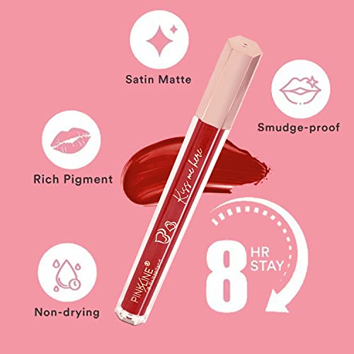 Image of PINK LINE Intense Matte Velvet Lip Gloss /Non-cracking Anti-transfer Long-Lasting Waterproof Liquid Lipstick /Lip Gloss Set (Pack of 1)