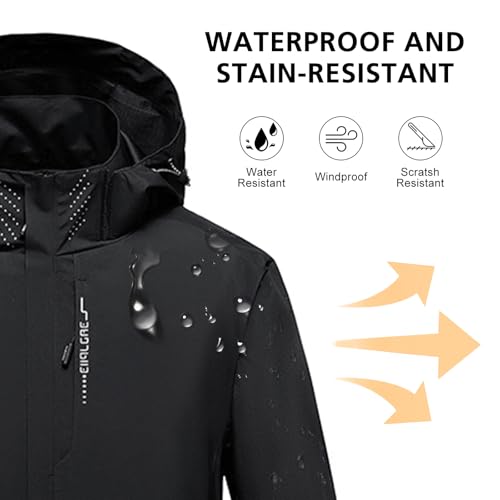Mens Outdoor Waterproof Jacket Lightweight Rain Coat Windproof Walking Jacket Hooded Moutain Jacket,Perfect for Everyday Wear and Outdoor Adventures - Image 4
