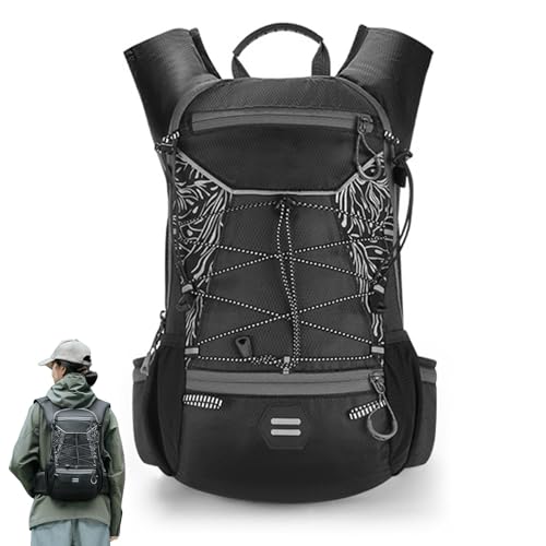 Mochila de senderismo impermeable - paquete de hidratación de 16 litros con vejiga de agua, mochila de hidratación con vejiga de agua 3L, mochila de agua táctica ligera, paquete de hidratación para