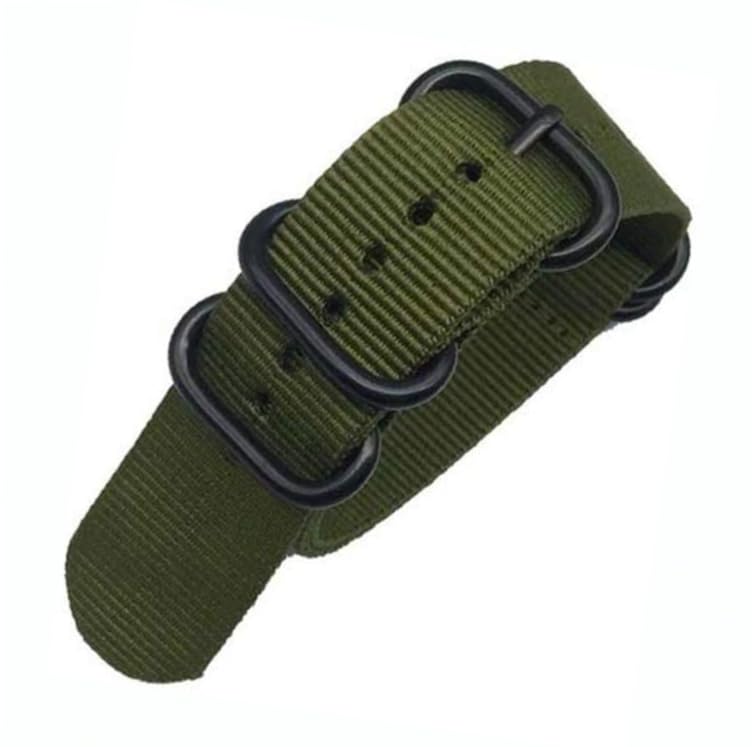 Image of Lineon 20mm & 22mm Black Buckle Nylon Vintage Style NATO Watch Strap ONE WAY NATO Nylon STRAP Imported Quality With Pins and Pin Remover Tool (Include)