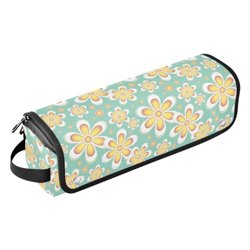 LI ZHI XIN Bolsa de viaje 2 en 1 para secador de pelo con alfombrilla resistente al calor, organizador de secador de pelo, bolsa de almacenamiento para rizador, caja de cosméticos, patrón de flores de