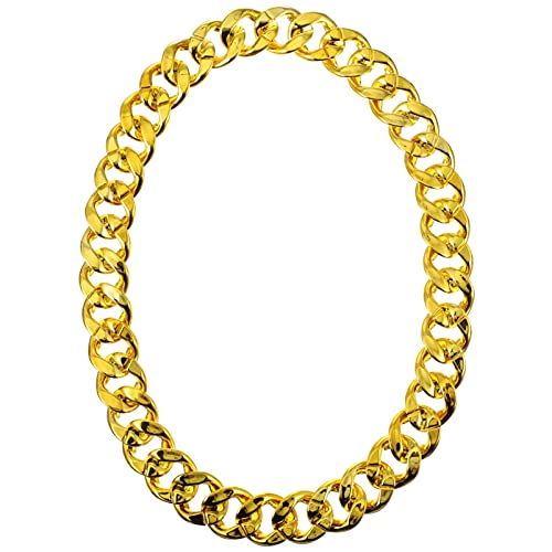 Artibetter Cuban Link Chain Necklace Hip Hop Exagerada Cadena Gruesa Miami Figaro Collar Gargantilla Body Jewelry para Hombres Mujeres Rapero Golden 90X3. 5Cm Cover