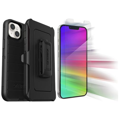 Protection antichoc iPhone 14 Plus OtterBox Defender et verre trempé Zagg écran transparent
