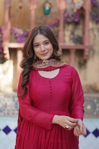Image of Event Party Wear Stitched Indian Long Anarkali Gown Dress Stylish Salwar Kameez Suits.-65