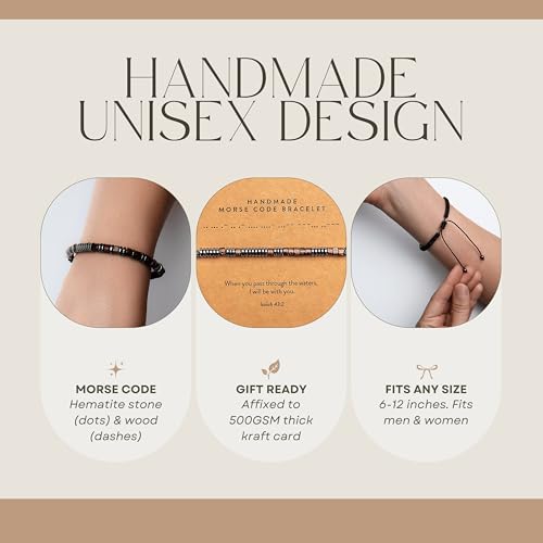 ARK & BAY Christian Morse Code Bracelet | Handmade Adjustable Custom Bible Verse Bracelets For Women & Men | Religious Faith Scripture | Catholic Beaded Jewelry Gift For Encouragement, Inspirational Hidden Message2