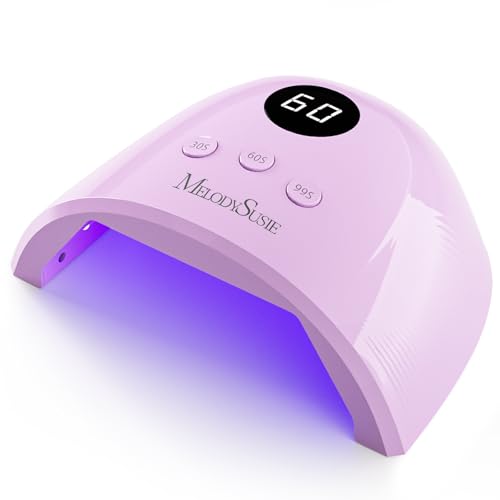 MelodySusie Compact Advanced UV LED Nail Lamp, P-Plus30F Nail Dryer with 3 Timers & Smart Sensor Cures All Gels, Especially Rhinestone Glue, Solid & Liner Gel Polishes for Advanced DIY at Home-Purple