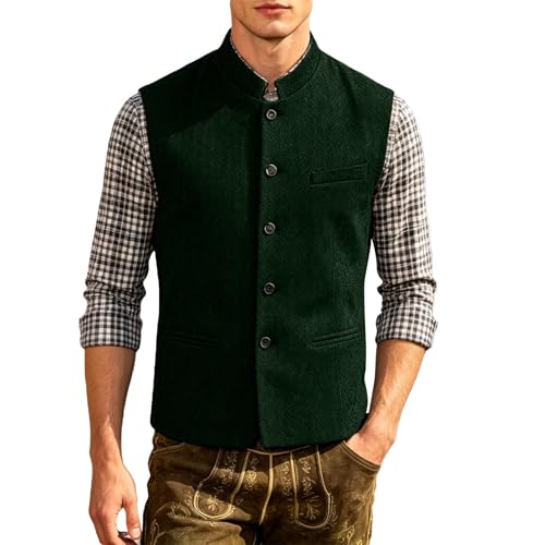 Gilet à col montant homme en maille à chevrons coupe classique vintage