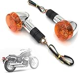 SPNUVR 2Pcs Motorcycle Bullet Turn Signals Lights For Honda Shadow Aero Fit for Kawasaki Vulcan VN 750 800 1500 Vintage Turn LampBulb