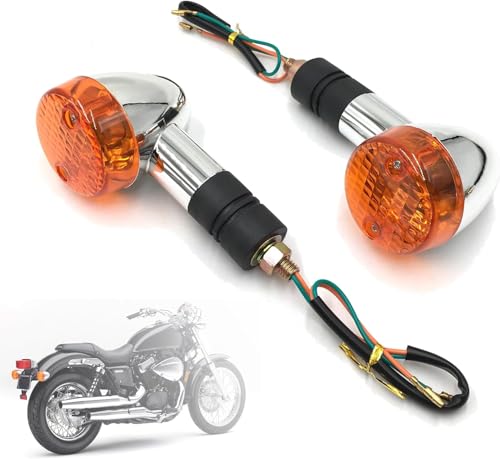 SPNUVR 2Pcs Motorcycle Bullet Turn Signals Lights For Honda Shadow Aero Fit for Kawasaki Vulcan VN 750 800 1500 Vintage Turn LampBulb