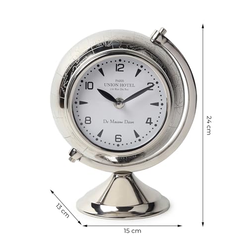 Image of Decor de Maison Brings Handcrafted Mitsuki Luxury Table Clock for KidsRoom, Living Room, Bedroom, Study Table| Classic Non-Ticking Tabletop Battery Operated Analog Desk Clock Gold (14x7x14cm)