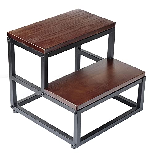 image for RORKEE Wooden Step Stool, 2 Step Stool with 400lb Load Capacity for Be