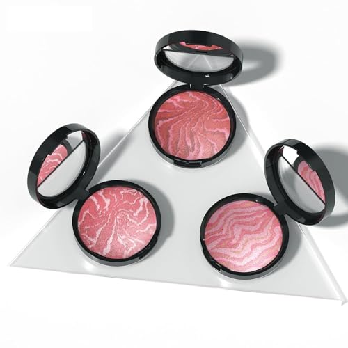 Image of SUAKE Brighten Baked Blush Contour Palette, 2-in-1 Blush & Highlighter Hybrid - Pressed Powder-Butter Cream, Marbleized, Intensely Pigmented Natural Finish, Buildable Color (Blush-A03)