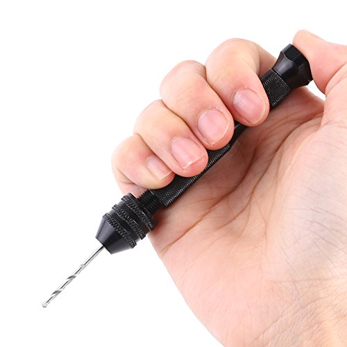 10PCS Pin Vise Hand Drill Set High Speed Steel Micro Drill Bits for Jewelry Making Craft Art Resin Wood