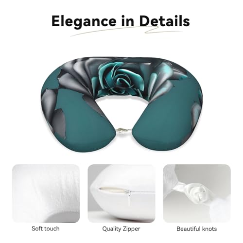 Almohada de viaje ergonómica de fibra de poliéster negra miniatura 4