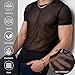 YINYOUYU Mens Mesh Shirt See Through Top Sexy Muscle Tee Lounge Short Sleeves Sheer Breathable T-Shirt Clubwear M Black