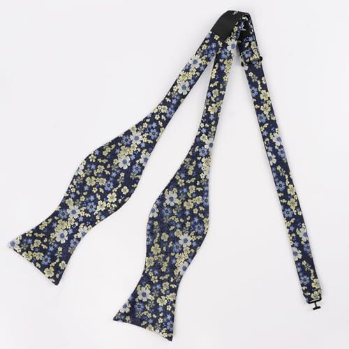Image of Alizeal Mens 2pcs Floral Self-tied Bow Tie Pocket Square Set